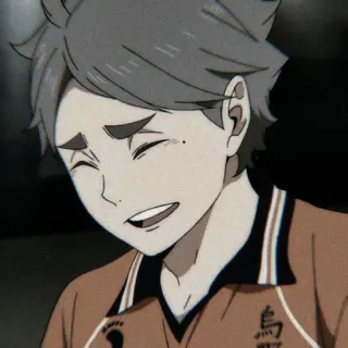 ⚫ Koshi Sugawara Haikyu!! anime, haikyuu, sugawara, koshi sugawara, volleyball, karasuno, anime character telegram sticker