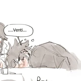 🩹 Venti ....Venti... animé, endormi, dessin animé, Venti, personnage telegram sticker