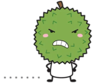 😡 DURIAN BOY durian, zły, owoc, chłopiec, kreskówka telegram sticker
