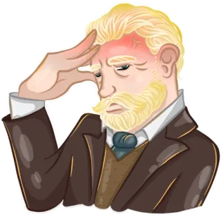 🤦‍♂ homme, mal de tête, triste, stressé, pensif, inquiet, illustration whatsapp sticker