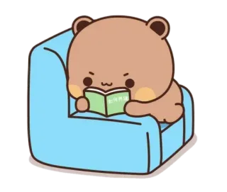 🍼 如何变得懒 ours, lecture, paresseux, livre, dessin animé, canapé, mignon, détendu telegram sticker