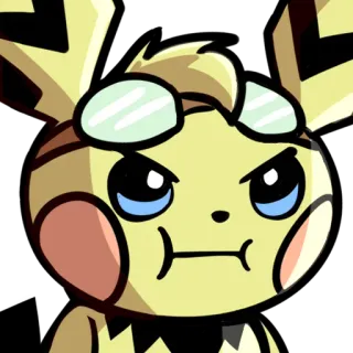 ☹️ Pichu Pokémon pichu, pokemon, annoyed, grumpy, angry, glasses, sticker telegram sticker