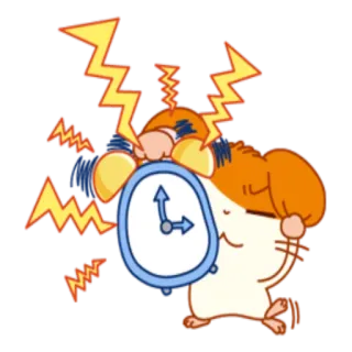 ⌚ chuột hamster, đồng hồ báo thức, giấc ngủ, hoạt hình, động vật, dễ thương telegram sticker