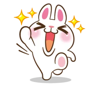 😚 кролик, мультфильм, милый, счастливый, животное whatsapp sticker