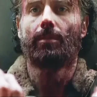 🤕 Rick Grimes The Walking Dead Rick Grimes, Andrew Lincoln, The Walking Dead, blood, zombie, walker telegram sticker