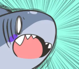😱 Tubarão, Anime, Chocado, Fofo, Meme telegram sticker