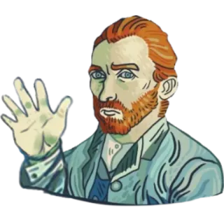 🖐 Vincent van Gogh artista, pintura, retrato, Van Gogh whatsapp sticker
