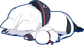 🤔 고양이, 수면, 귀여운, 치비, 만화 telegram sticker