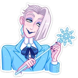 ❄️ personagem, gelo, inverno, floco de neve, desenho animado, fantasia whatsapp sticker