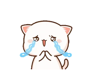 😭 gatto, piangendo, triste, supplicante, cartone animato, emoji, carino, kawaii telegram sticker