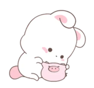 🐰 schattig, beer, varken, cartoon, dier, sticker telegram sticker