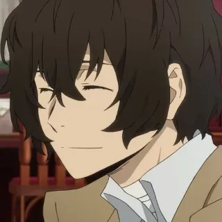 ✨ Osamu Dazai Bungo Stray Dogs Anime, Bungo Stray Dogs, Osamu Dazai, Dazai, lächelnd, Anime Charakter whatsapp sticker