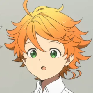 😮 Emma The Promised Neverland Anime, The Promised Neverland, Emma, Dziewczyna, Kreskówka, Postać telegram sticker