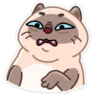 🥴 кот, мультфильм, смешной, мем, выражение, стикер telegram sticker
