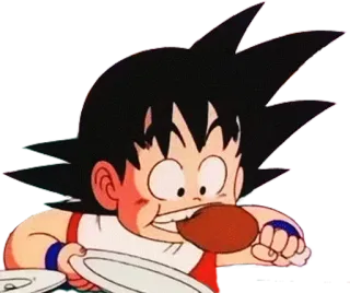 😋 Goku Dragon Ball 动漫, 吃, 食物, 饿 telegram sticker