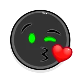 😘 emoji, kiss, heart, wink, black, love telegram sticker