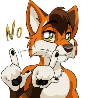 🙅‍♂️ NO лиса, антро, нет, негатив, животное, мультфильм telegram sticker