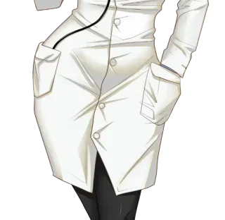 🍑 Blouse de laboratoire, Docteur, Médical, Professionnel, Style anime telegram sticker