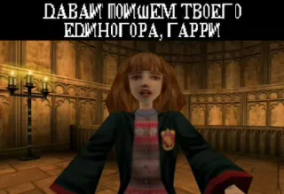 🦄 Harry Potter ДАВАЙ ПОИЩЕМ ТВОЕГО ЕДИНОГОРА, ГАРРИ harry potter, game, hermione, Russian telegram sticker