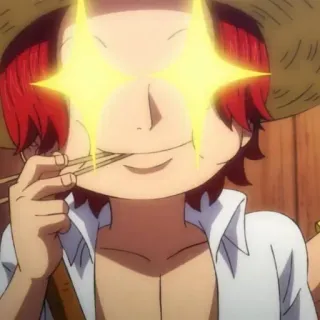 🤩 Shanks One Piece アニメ, マンガ, シャンクス, ワンピース, 漫画, 麦わら帽子 telegram sticker