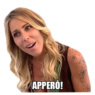 😮 APPERÒ! итальянка, женщина, удивлённая, блондинка, выражение лица whatsapp sticker