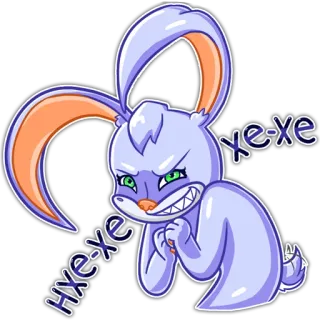 😈 хe-хe-хe кролик, мультик, планирование, персонаж, животное, стикер telegram sticker