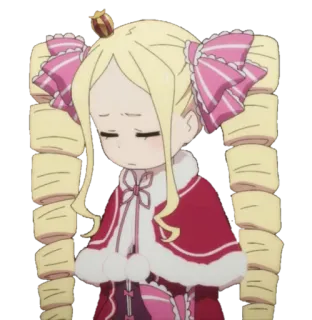 😣 Beatrice Re:Zero Аниме, Манга, Девушка, Грустный, Милый telegram sticker