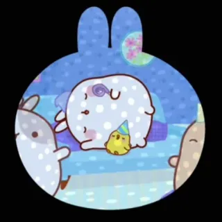 🌟 molang, character, sleep, cute, cartoon telegram sticker
