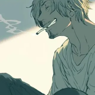 🚬 hút thuốc, anime, đàn ông, thuốc lá, phác thảo whatsapp sticker