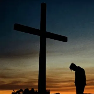 ✝️ tôn giáo, thánh giá, hình bóng, hoàng hôn, đức tin telegram sticker
