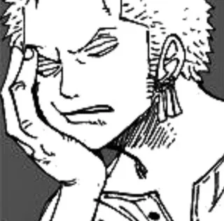 🏴‍☠️ Zoro One Piece ゾロ, ワンピース, アニメ, マンガ, キャラクター, 退屈, 疲れた whatsapp sticker
