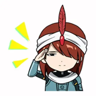😥 Cartoon, Gruß, Figur, Anime, Feder, Stirnband, Süß whatsapp sticker