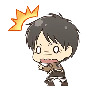 😯 Eren Yeager Attack on Titan Anime, Mangá, Desenho animado, Eren Jaeger, Ataque dos Titãs, Chibi, Sticker telegram sticker