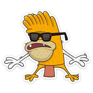 😲 Desenho animado, Personagem, Óculos, Engraçado, Monstro whatsapp sticker