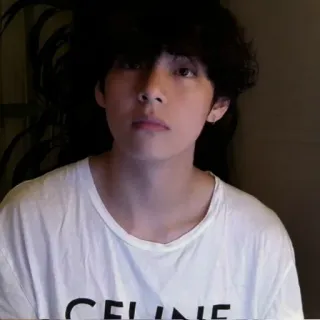 🎲 CELINE man, t-shirt, face, clothing, black hair, hairstyle, person, portrait telegram sticker