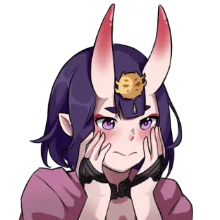 😳 애니메이션, 악마, 소녀, 귀여운, 뿔 telegram sticker