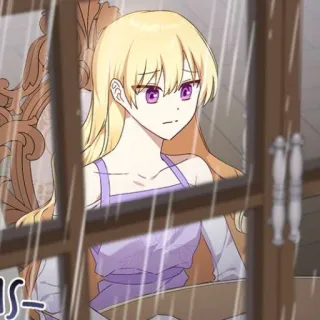 🥡 Anime, Mangá, Garota, Triste, Chuva telegram sticker