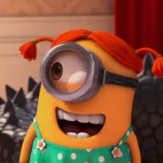 🍌 Minion Despicable Me minion, kartun, karakter, lucu, animasi, oranye, gadis telegram sticker