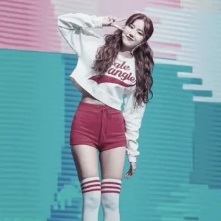 🌸 sale angle женщина, девушка, kpop, мило, поза, шорты, свитер, улыбка, азиатка, кореянка telegram sticker