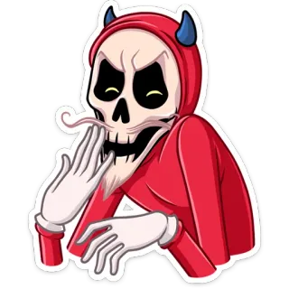 😈 骸骨, 悪魔, ハロウィン, 不気味, 漫画, ステッカー, 悪霊 telegram sticker