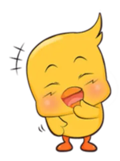 😃 lindo, dibujos animados, pollito, feliz, emoji whatsapp sticker