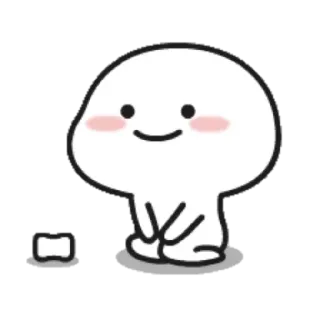 😊 carino, kawaii, animato, personaggio, semplice, bianco, Emoji telegram sticker