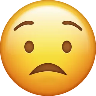 😟 sad, unhappy, emoji, face whatsapp sticker