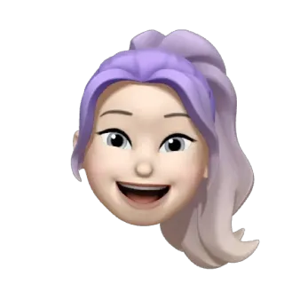 😄 Biểu tượng cảm xúc, Memoji, Chân dung, Phim hoạt hình, Phụ nữ, Cô gái, Khuôn mặt, Nụ cười telegram sticker