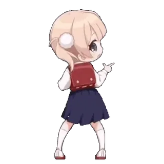 😳 Anime, Ragazza, Chibi, Carino, Cartone animato, Zaino telegram sticker