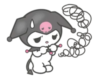 🥺 Kuromi kuromi, sanrio, anime, kawaii, schattig, duivel telegram sticker
