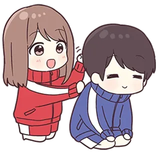 ❤️ アニメ, かわいい, カップル, ちび, 可愛い telegram sticker