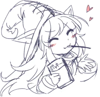 😆 ポッキー Аниме, Девушка, Pocky, Милый telegram sticker