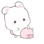 😏 토끼, 돼지, 귀여운, 동물, 스티커 telegram sticker