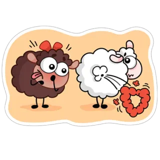 😊 sheep, cartoon, funny, humor, heart, love whatsapp sticker